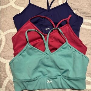 NWOT Reebok Strappy Lux Women’s Sports Bras - Teal, Purple, Hot Pink